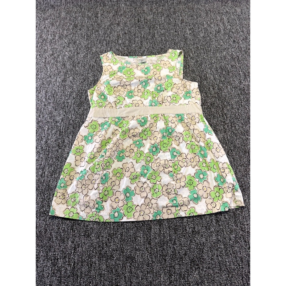 Motherhood Maternity Tank Top Womens Medium White Floral Sleeveless Bow Tie